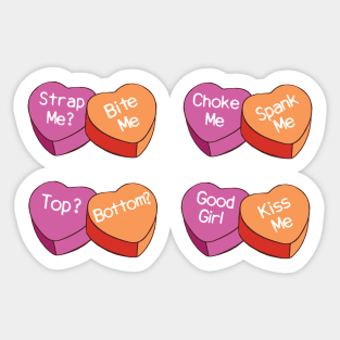 Lesbian Valentines Heart Shape Candy Sticker Pack Sticker